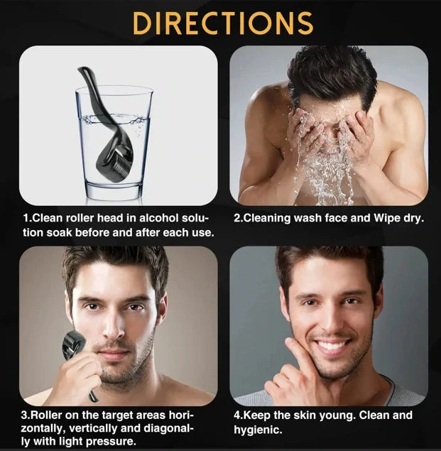 DRS 540 Titanium Derma Roller Hair Growth Beard Microneedle Roller Skin Care Tool 100% original