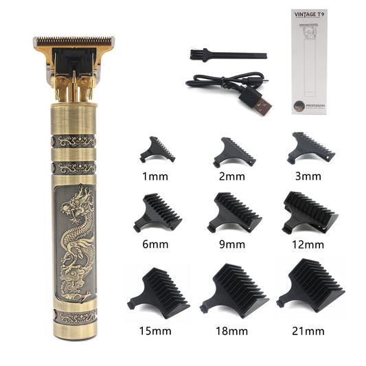 Professional T9 Hair Trimmer Machine Metal Body Beard Trimmer for Men Stainless Steel