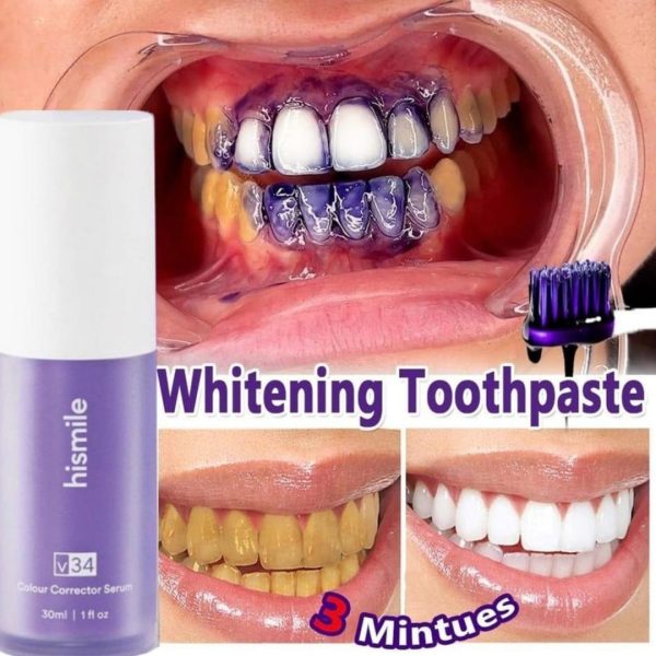 Teeth Brightening Hismiles V34 Colour Corrector Serum + Micro Nano Toothbrush Deal For Sensitive Gums Toothbrush