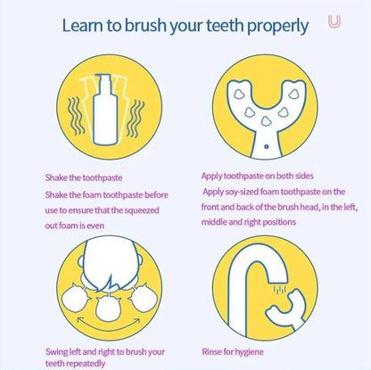 Baby Toothbrush Children 360 Degree U-shaped Child Toothbrush Kids Teeth Oral Care Soft Silicone Baby Brush Teethers Cleaning