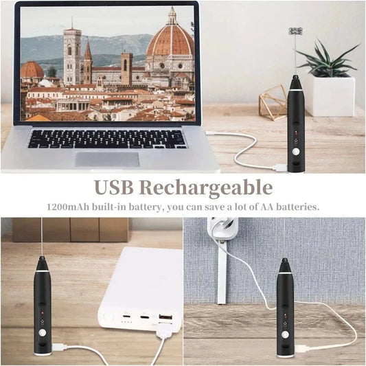 2-in-1 Rechargeable Coffee Beater & Electric Milk Frother – Smooth Mixing, Compact & Easy to Use