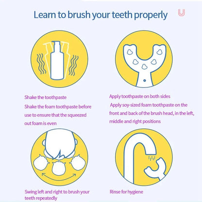 Baby Toothbrush Children 360 Degree U-shaped Child Toothbrush Kids Teeth Oral Care Soft Silicone Baby Brush Teethers Cleaning