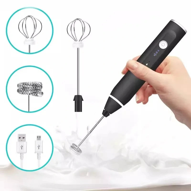2-in-1 Rechargeable Coffee Beater & Electric Milk Frother – Smooth Mixing, Compact & Easy to Use