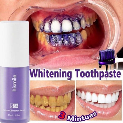 Teeth Brightening Hismiles V34 Colour Corrector Serum + Micro Nano Toothbrush Deal For Sensitive Gums Toothbrush