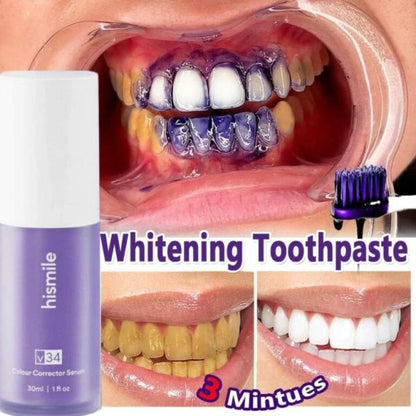 Teeth Brightening Hismiles V34 Colour Corrector Serum + Micro Nano Toothbrush Deal For Sensitive Gums Toothbrush